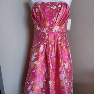 Badgley Mischka Floral Strapless Dress NWT sz 10